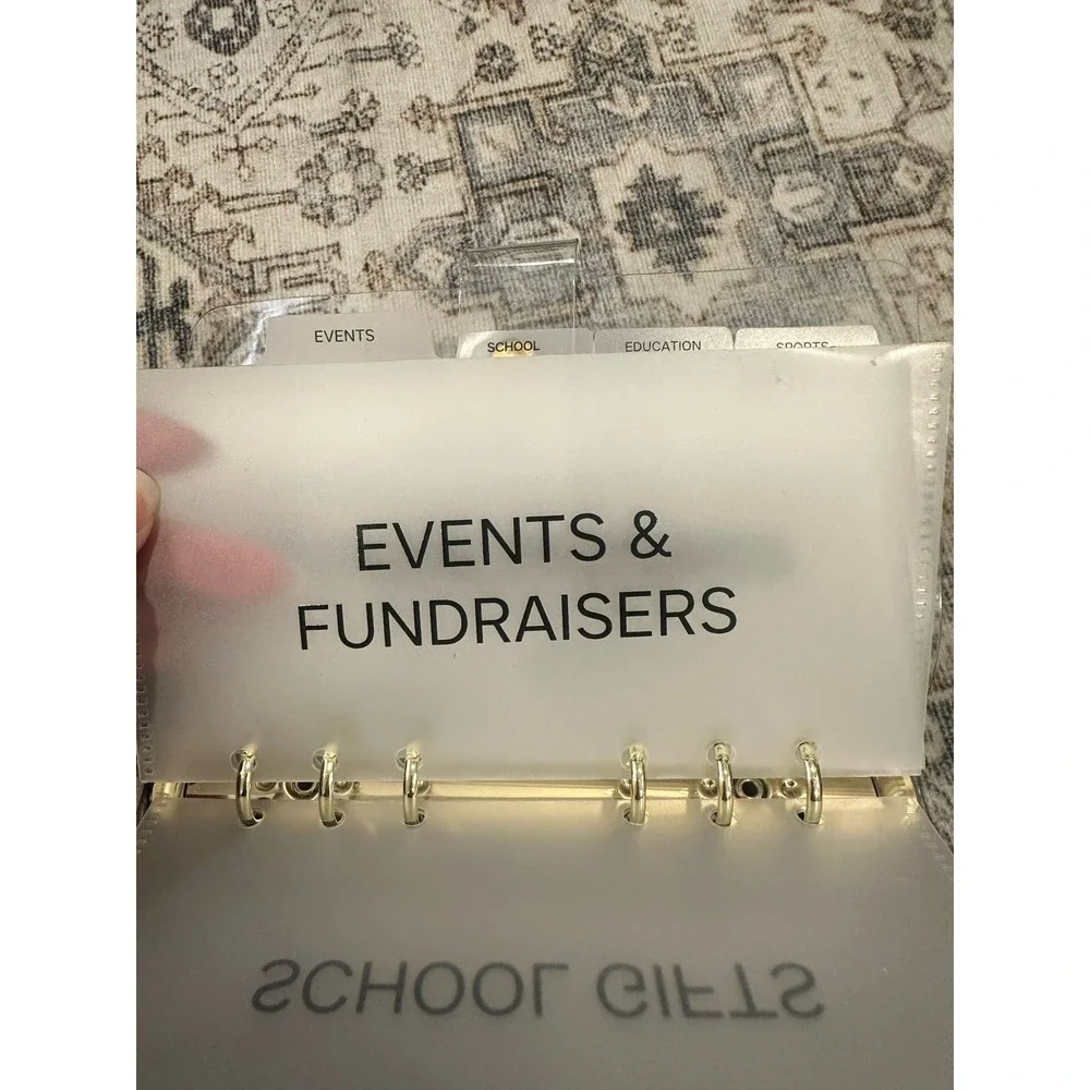 Back to School Budget Binder A6 Clear Binder with Gold Hardware | Cash Envelope